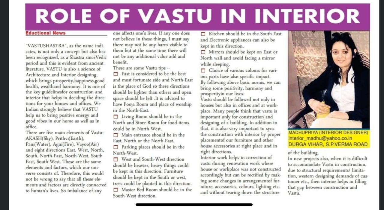 Role Of Vastu In Interior